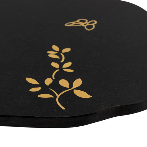 Black Lazy Susan with Brass Inlay